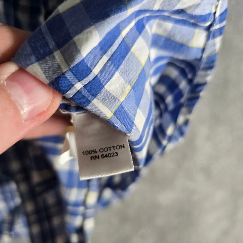 Banana Republic‎ Soft Wash Plaid Button Up Shirt Long Sleeve Cotton L